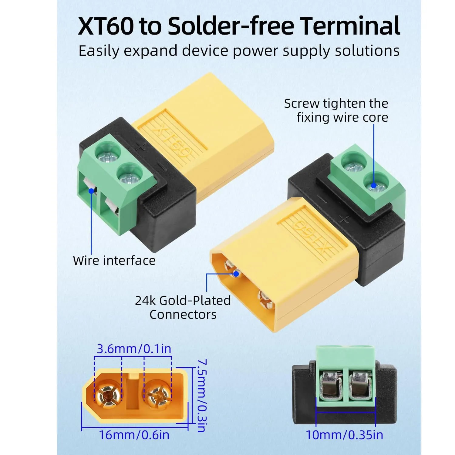 Solderless 2 Pin to XT60 Male  – Drone Solar Charger recenzja i cena