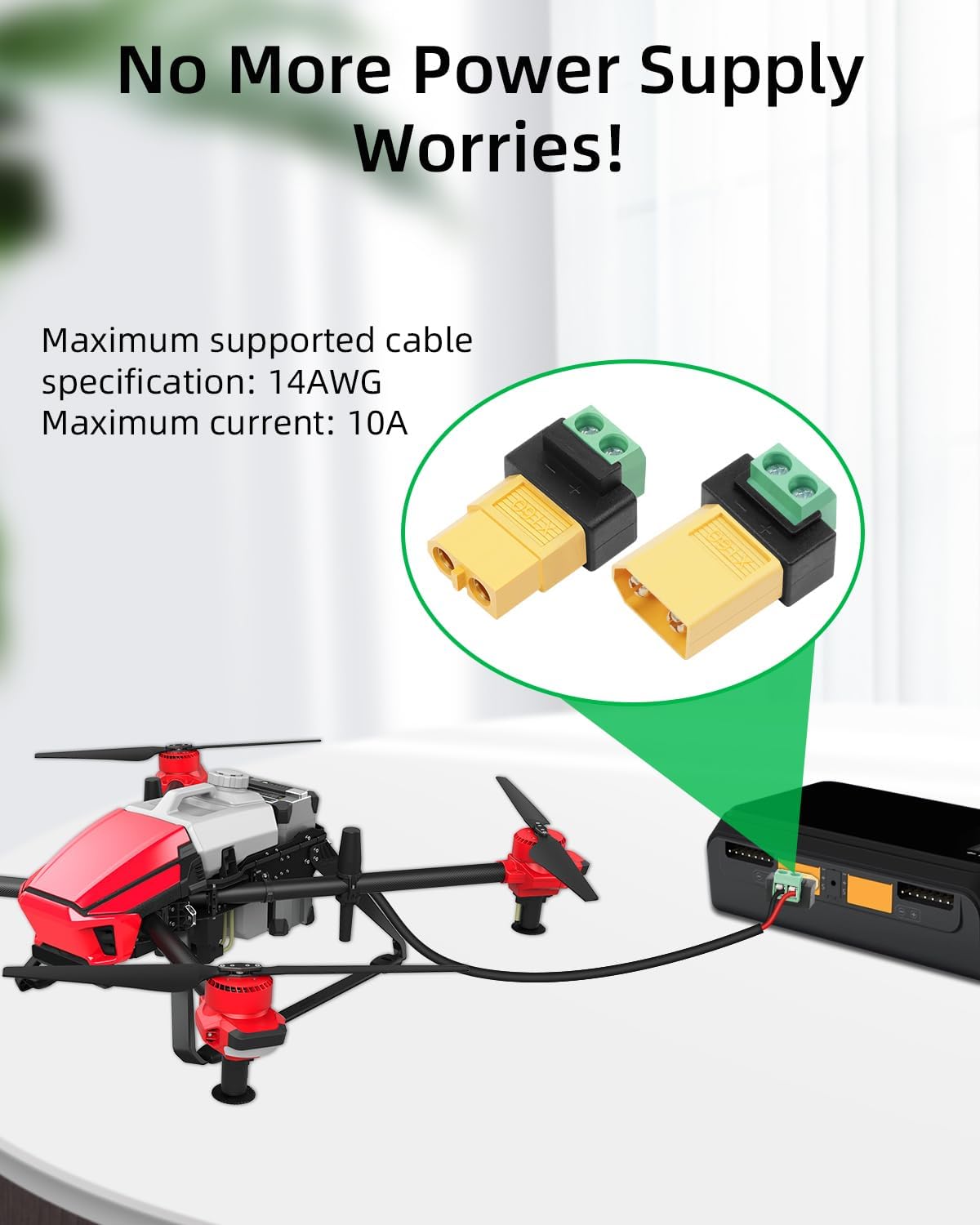 Solderless 2 Pin to XT60 Male  – Drone Solar Charger recenzja i cena